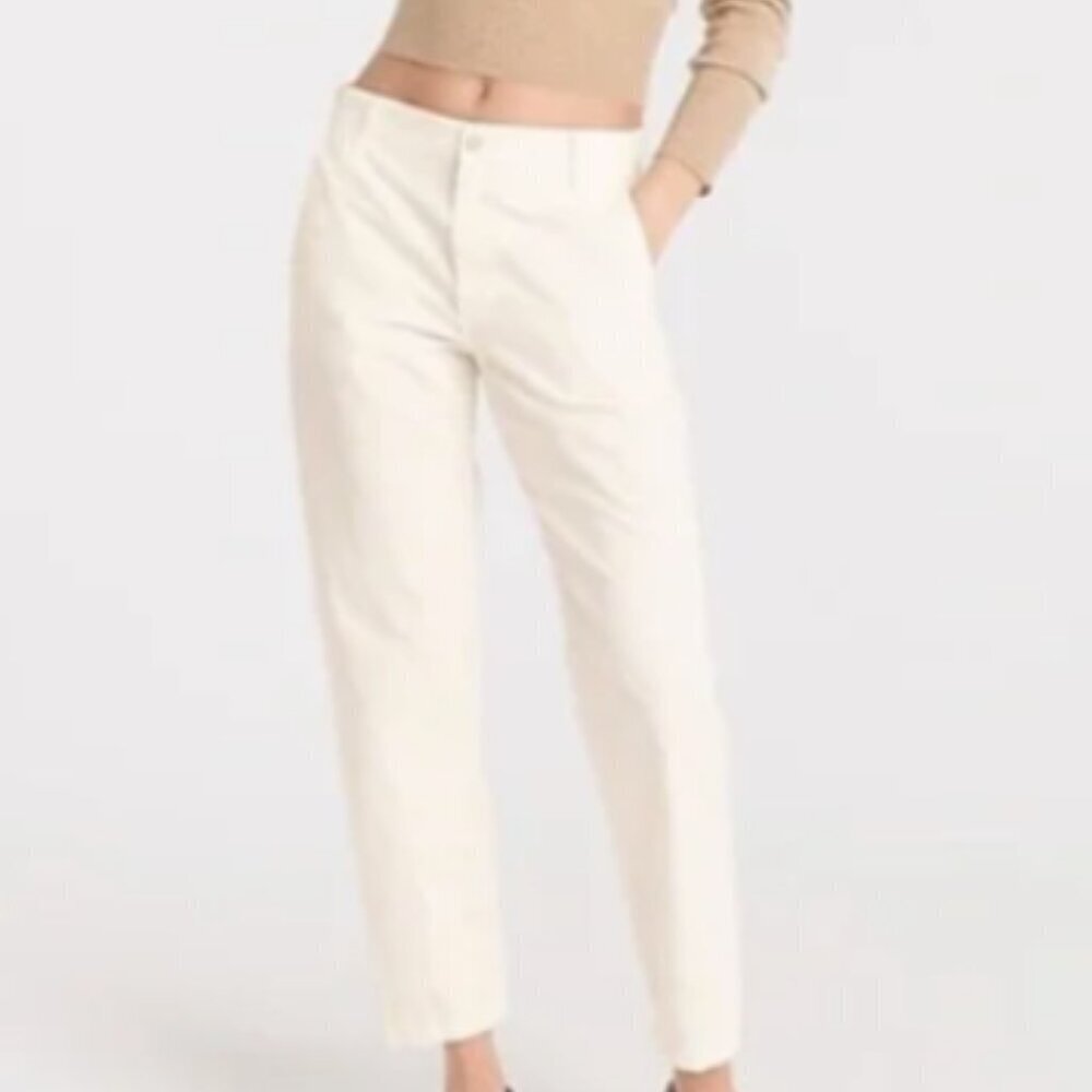 J. Crew Chino Pants Sz 0 (30x‎ 28-1/2 in) White/Natural #349D